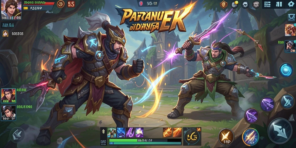 Tampilan fenomenal gameplay MOBA di 55RP dengan aksi seru.