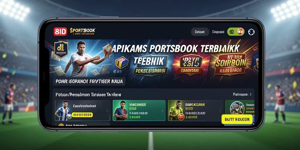 Screenshot menunjukkan tampilan aplikasi 8ID dengan fitur taruhan olahraga.