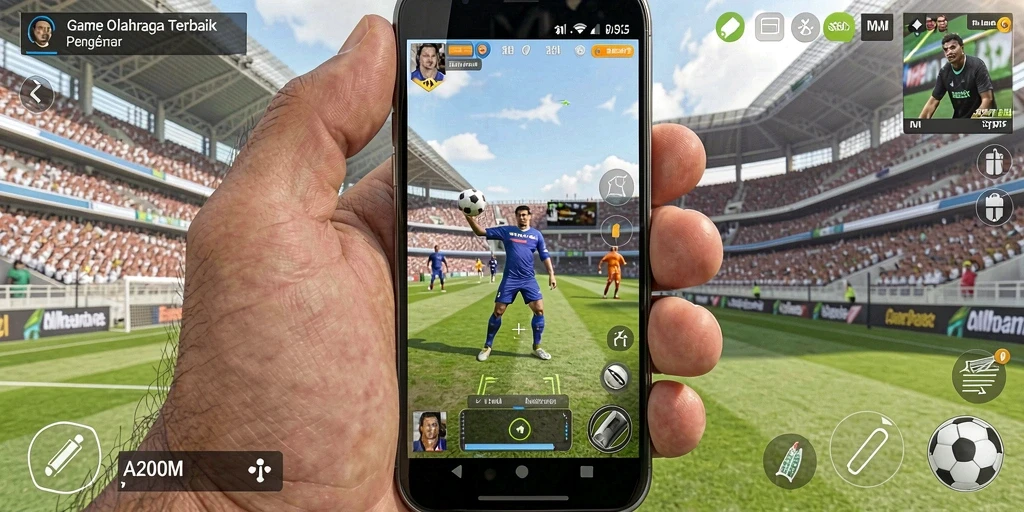 Gambaran gameplay A200M yang seru dan menegangkan di lapangan olahraga.