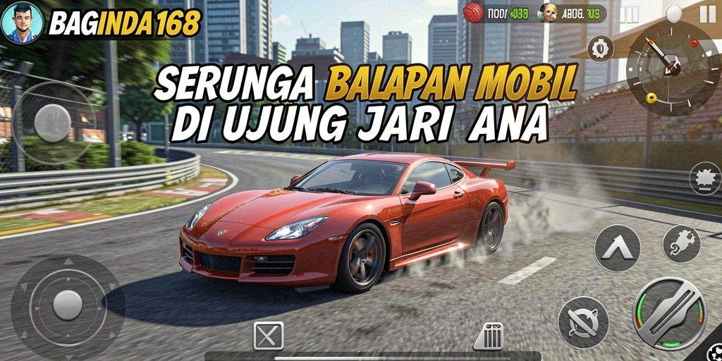 Screenshot game BAGINDA168 menampilkan aksi balapan yang mendebarkan.
