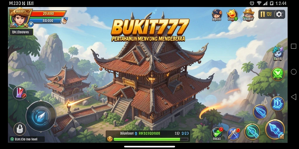 Tampilan aksi seru dalam gameplay Tower Defense BUKIT777.