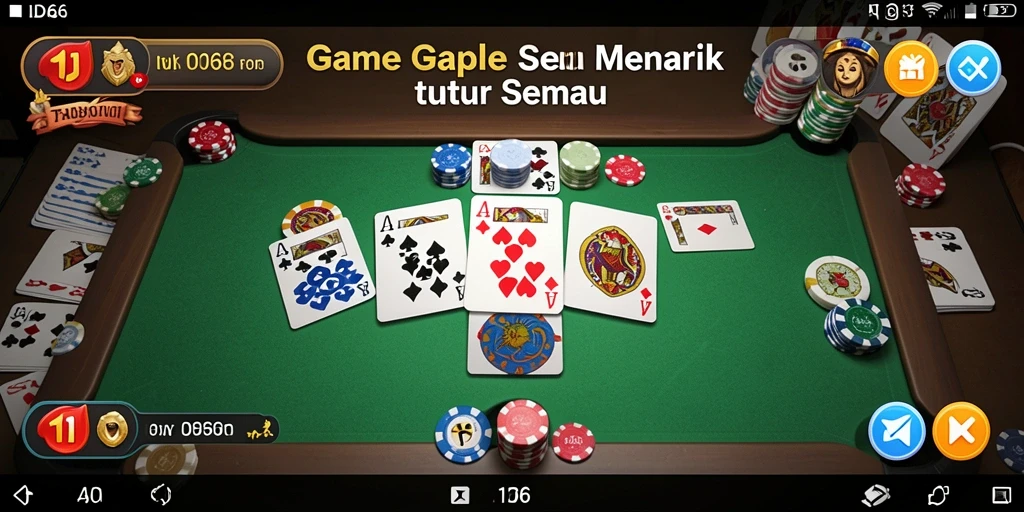 Screenshot gameplay ID66 menampilkan suasana bermain Gaple yang seru.