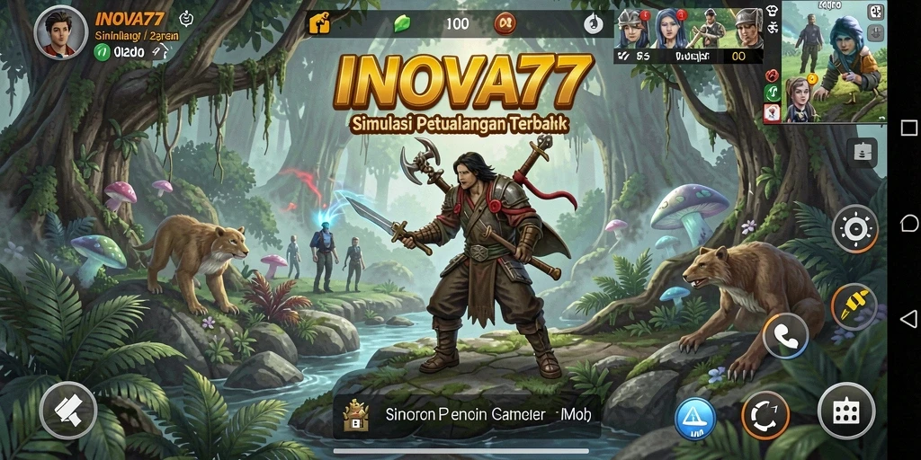 Screenshot utama INOVA77 menampilkan gameplay simulasi yang menarik dan interaktif.