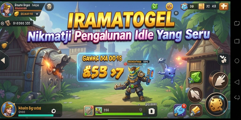 Screenshot gameplay IRAMATOGEL yang menunjukkan pengumpulan sumber daya yang seru.