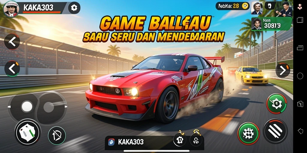 Gameplay racing KAKA303 yang mendebarkan dengan lintasan yang menantang.