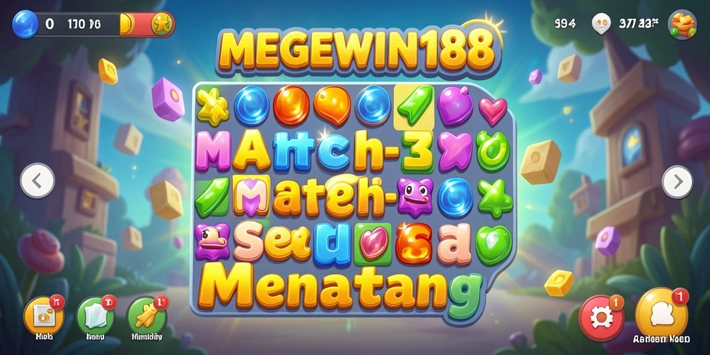 Tampilan menarik dari gameplay Match-3 di MEGEWIN188.