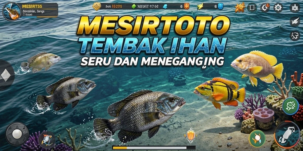 Tampilan gameplay seru Tembak Ikan di MESIRTOTO.