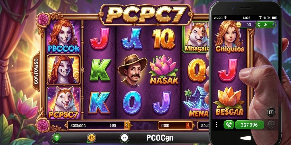 Screenshot gameplay PCPC7 dengan tampilan slot yang menarik.