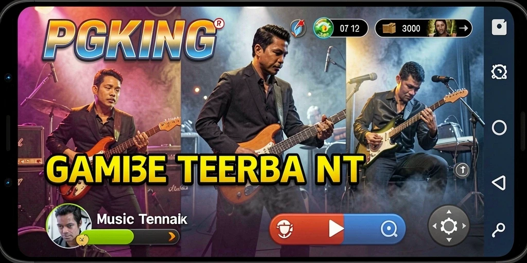 Tampilan gameplay PGKING yang menampilkan interaksi musik yang seru.