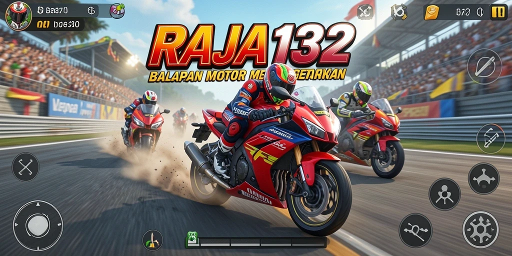 Gameplay balapan motor yang seru dan mendebarkan.