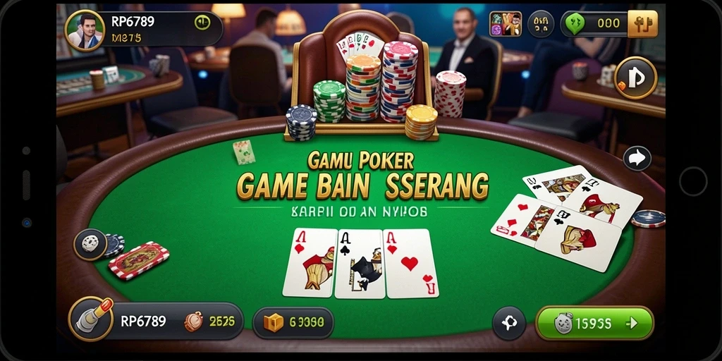 Screenshot gameplay RP6789 menunjukkan suasana permainan poker yang mendebarkan.