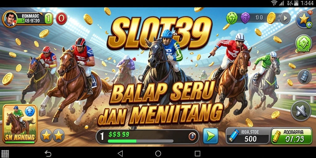 Screenshot utama SLOT39 menampilkan adegan balapan yang intens dan grafis menakjubkan.