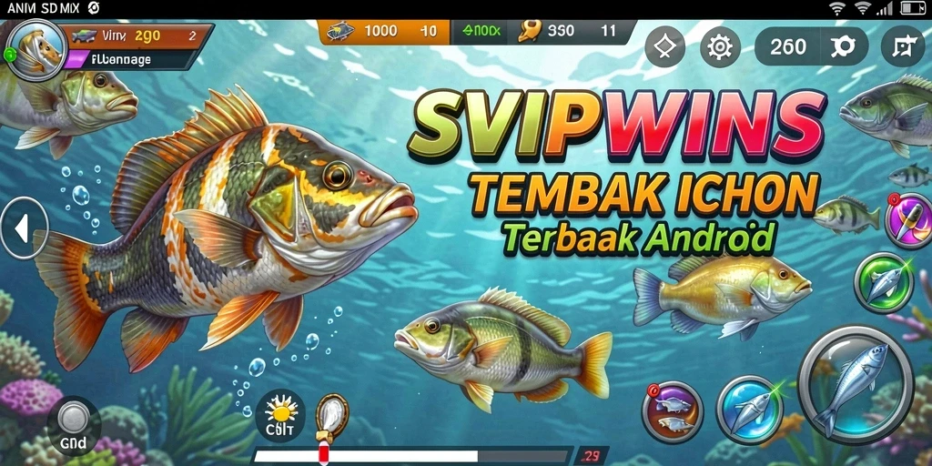 Tampilan gameplay seru dalam SVIPWINS saat menembak ikan.