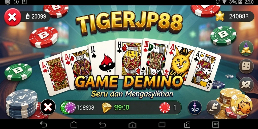 Tampilan utama TIGERJP88 menampilkan gameplay Domino yang menarik.