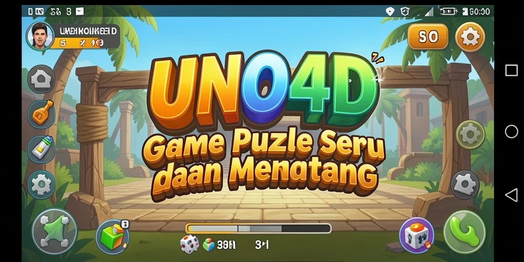 Tampilan gameplay mengasyikkan di UNO4D, penuh tantangan dan strategi.